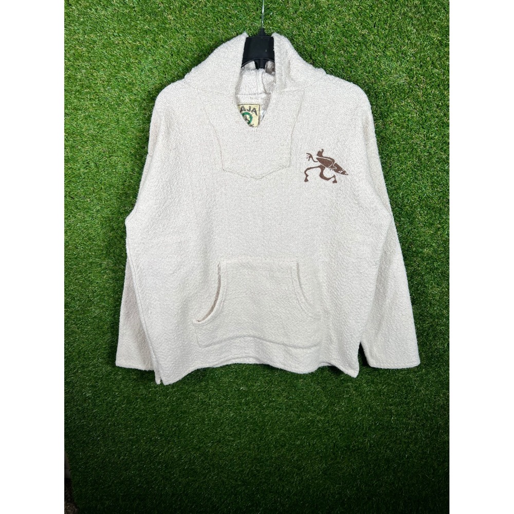 Baja Joe Cocoa‎ Beach Surf Company Hoodie Cream Drug Rug Frog Graphic Mens XL